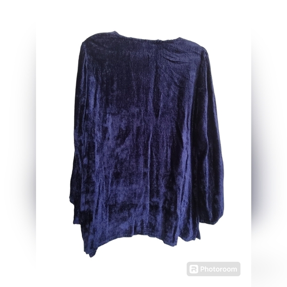 ROAMAN'S Sz 16W Velvet Beaded Embellished Front Keyhole Tie String Tunic - Picture 2 of 8